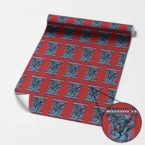 Mongo is Appalled Wrapping Paper Roll Funny Princess Cat Riding Dinosaur TS14 Red Print Your Wear