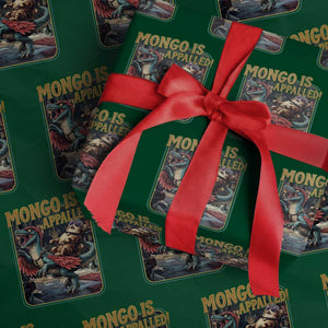 Mongo is Appalled Wrapping Paper Roll Vintage Princess Cat Riding Dinosaur Sci-Fi Book Lover TS14 Green Print Your Wear