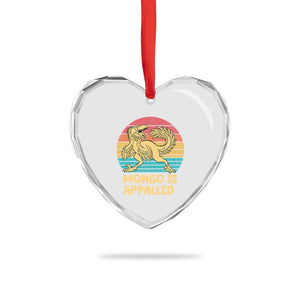 Mongo Is Appalled Heart Crystal Glass Ornament Funny Dinosaur Gamer Book Lover Retro Gift