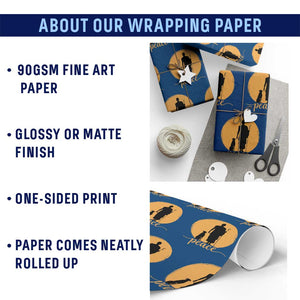 Monk and Dog Silhouette Peace Wrapping Paper Roll Spiritual Walk for Peace Sunset TS02 Print Your Wear