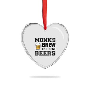Monks Brew The Best Beers Heart Crystal Glass Ornament Funny Craft Beer Brewer