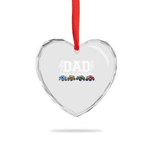 Monster Truck Dad Heart Crystal Glass Ornament Funny Truck Daddy Checkered Father's Day TS11 Print Your Wear