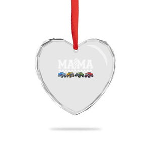 Monster Truck Mama Heart Crystal Glass Ornament Funny Truck Mom Checkered Mother's Day TS11 Print Your Wear