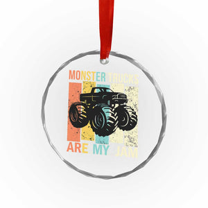 Monster Trucks Are My Jam Crystal Glass Ornament Vintage Retro TS02 Print Your Wear