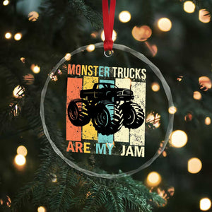 Monster Trucks Are My Jam Crystal Glass Ornament Vintage Retro TS02 Print Your Wear