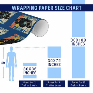 Monster Trucks Are My Jam Wrapping Paper Roll Vintage Retro TS02 Print Your Wear