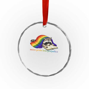 More Pride Less Prejudice Crystal Glass Ornament LGBT Raccoon Book Lover TS14 Print Your Wear