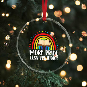 More Pride Less Prejudice Crystal Glass Ornament LGBTQ Pride Month Book Lover TS14 Print Your Wear