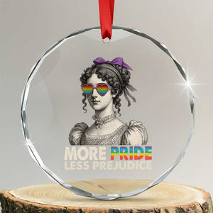 More Pride Less Prejudice Crystal Glass Ornament LGBTQ Proud Ally Pride Month TS10 Transparent Glass 3'' Circle Print Your Wear