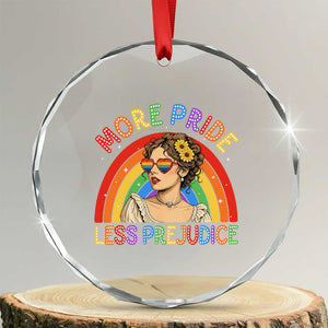 More Pride Less Prejudice Crystal Glass Ornament Pride Month LGBTQ Gay Lesbian TS14 Transparent Glass 3'' Circle Print Your Wear