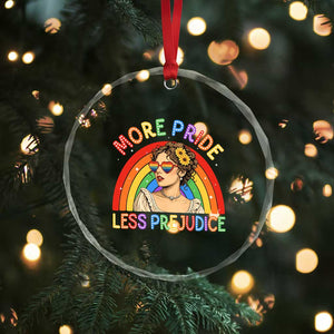 More Pride Less Prejudice Crystal Glass Ornament Pride Month LGBTQ Gay Lesbian TS14 Print Your Wear