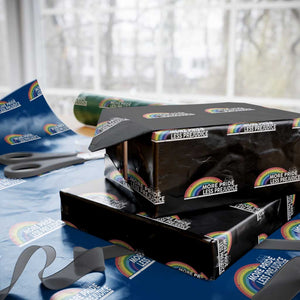 More Pride Less Prejudice Wrapping Paper Roll Pride Month LGBTQ TS14 Black Print Your Wear