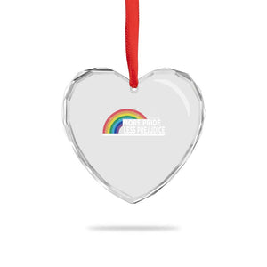 More Pride Less Prejudice Heart Crystal Glass Ornament Pride Month LGBTQ