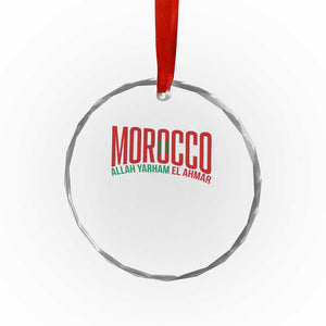 Morocco Flag Pride Allah Yarham El Ahmar Crystal Glass Ornament Moroccan Soccer Football Fans Gift