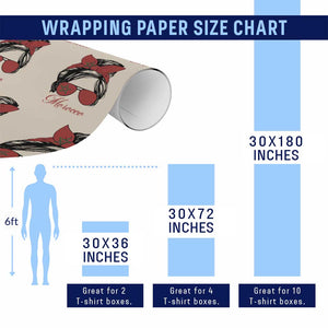 Morocco Girl Wrapping Paper Roll Moroccan Princess Morocco Flag Messy Bun TS10 Print Your Wear