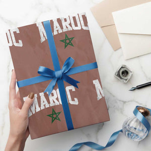 Morocco Maroc Pride Wrapping Paper Roll Moroccan Heritage Vintage Green Star TS11 Mocha Print Your Wear