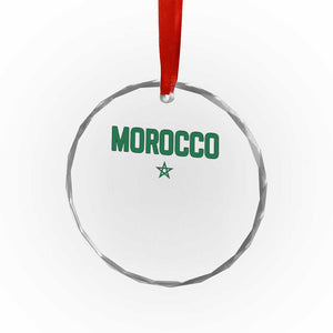 Morocco Star Flag Minimalist Moroccan Pride Crystal Glass Ornament