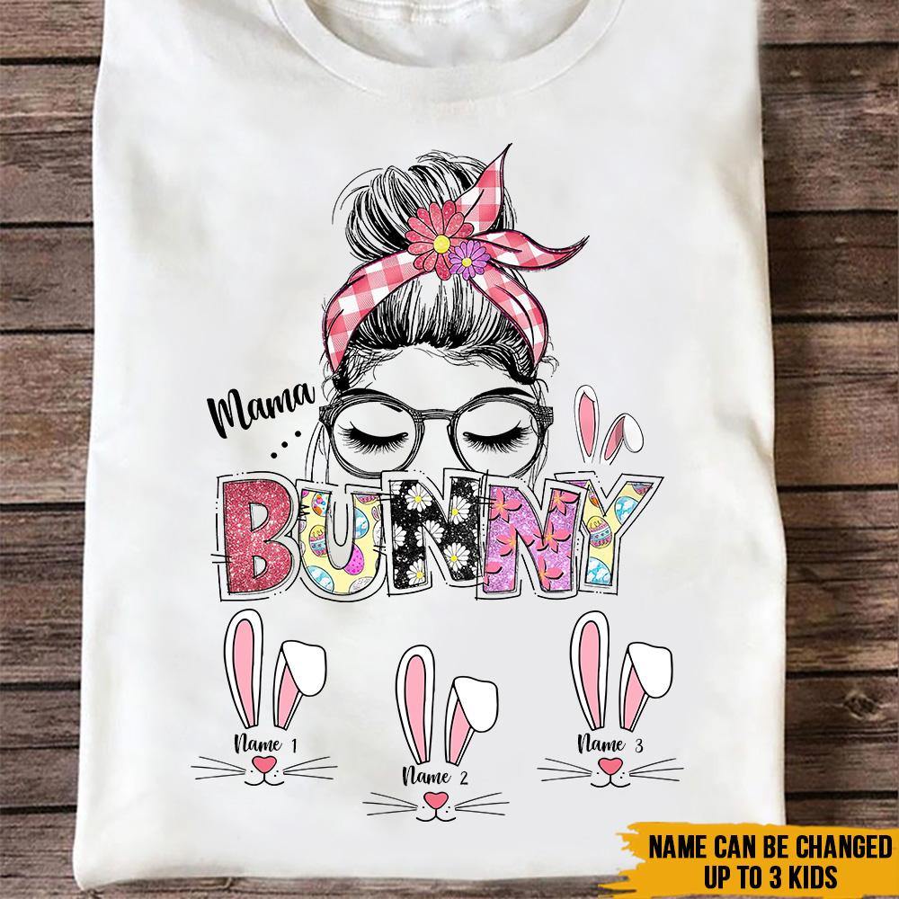 Personalized T Shirt Easter Day Mama Bunny CTM Custom - Printyourwear
