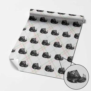 Mother Road Adventure Graphic Wrapping Paper Roll Vintage Route Highway 66 Bridge TS12 Christmas Plaid Print Your Wear