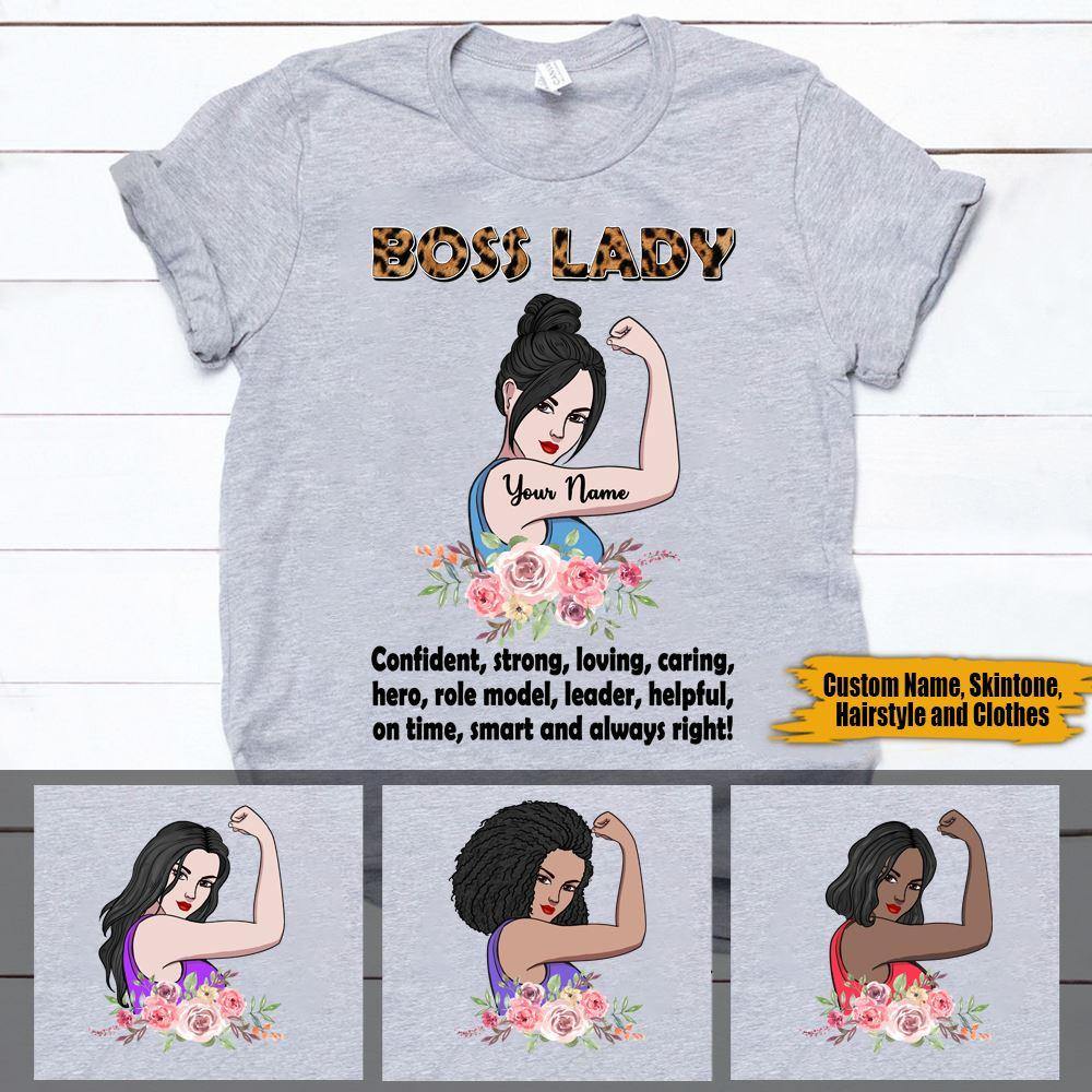 Personalized T Shirt Boss Lady CTM Custom - Printyourwear