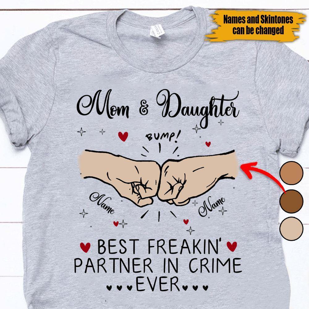 Personalized T Shirt Mom and Daughter Best Partner In Crime Ever CTM Custom - Printyourwear