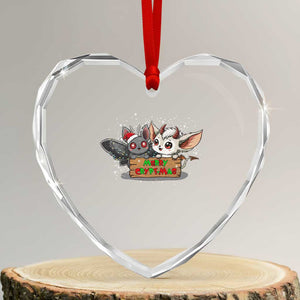 Mothman And Jersey Devil Heart Crystal Glass Ornament Merry Cryptmas Funny Holiday Gift TS12 Transparent Glass 3'' Heart Print Your Wear