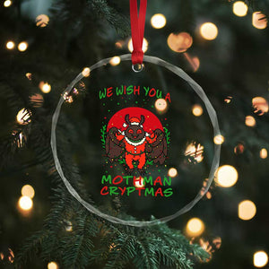 Mothman Christmas Crystal Glass Ornament We Wish You A Mothman Cryptmas Funny Christmas Gift TS12 Print Your Wear