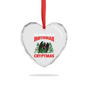 Mothman Christmas Heart Crystal Glass Ornament We Wish You A Mothman Cryptmas Cryptid Cryptidcore TS02 Print Your Wear