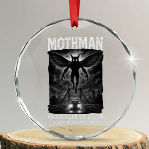 Mothman Crystal Glass Ornament Horror Poster Halloween Harbinger of Doom Cryptid Creature TS10 Transparent Glass 3'' Circle Print Your Wear