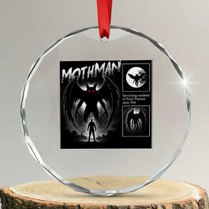 Mothman Crystal Glass Ornament Retro Horror Manga Urban Myth Cryptid Creature TS10 Transparent Glass 3'' Circle Print Your Wear