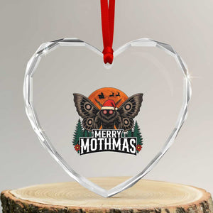 Mothman Heart Crystal Glass Ornament Holiday Humor Merry Mothmas Cryptid Gift TS12 Transparent Glass 3'' Heart Print Your Wear