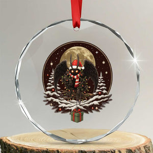 Mothman In Christmas Night Crystal Glass Ornament Funny Cryptid Gift TS12 Print Your Wear