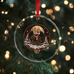Mothman In Christmas Night Crystal Glass Ornament Funny Cryptid Gift TS12 Print Your Wear