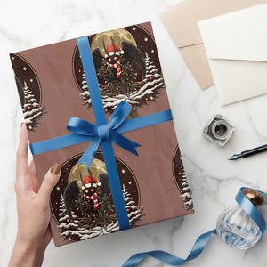 Mothman In Xmas Night Wrapping Paper Roll Funny Cryptid Gift TS12 Mocha Print Your Wear