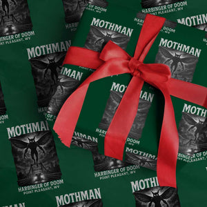 Mothman Wrapping Paper Roll Horror Poster Halloween Harbinger of Doom Cryptid Creature TS10 Green Print Your Wear