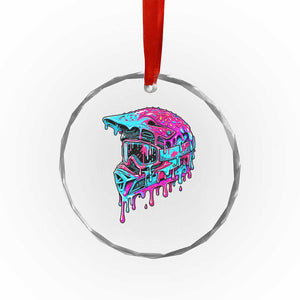 Motocross Helmet Drip Ice Cream Melt Graphic Dirt Bike Racing Crystal Glass Ornament TS11 Print Your Wear