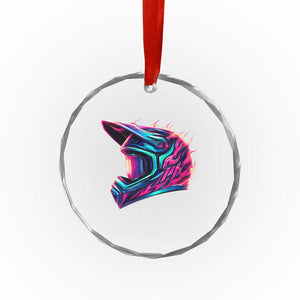 Motocross Helmet Neon Flame Graphic Dirt Bike Racing Crystal Glass Ornament TS11 Print Your Wear