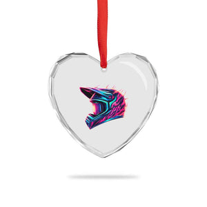 Motocross Helmet Neon Flame Graphic Dirt Bike Racing Heart Crystal Glass Ornament TS11 Print Your Wear