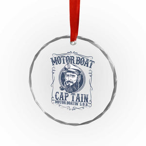 Motor Boat Captain Crystal Glass Ornament Funny Pontoon Boating Motor Boatin Lake Life TS02 Print Your Wear