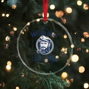 Motor Boat Captain Crystal Glass Ornament Funny Pontoon Boating Motor Boatin Lake Life TS02 Print Your Wear