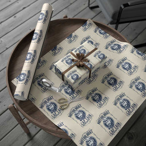 Motor Boat Captain Wrapping Paper Roll Funny Pontoon Boating Motor Boatin Lake Life TS02 Beige Print Your Wear