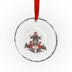 Motorcycle Crystal Glass Ornament Santa Riding to Town Merry Xmas TS10 Print Your Wear