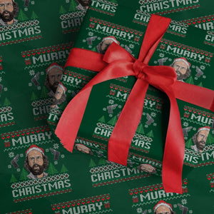 Murray Christmas Wrapping Paper Roll Funny Stranger Holiday Meme TS14 Green Print Your Wear