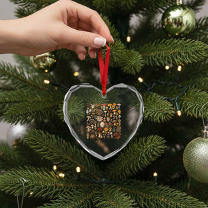Mushroom Lovers Heart Crystal Glass Ornament Mycology Fungi Foraging Mushroom Whisperer