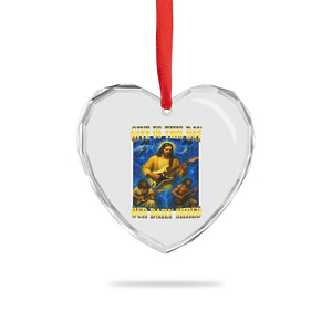 Music Give Us This Day Our Daily Shred Heart Crystal Glass Ornament Funny Jesus Rock Guitar Meme TS02 Print Your Wear
