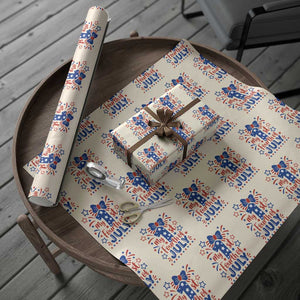 My 1st Fourth of July Patriotic Star Bow Wrapping Paper Roll Number One Festive Holiday Independence Milestone