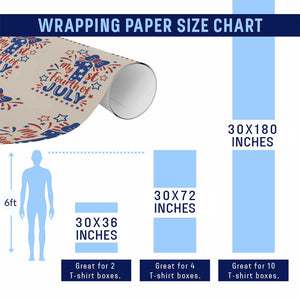 My 1st Fourth of July Patriotic Star Bow Wrapping Paper Roll Number One Festive Holiday Independence Milestone