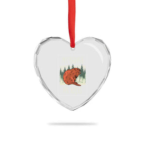 My Beaver My Rules Heart Crystal Glass Ornament Funny Beaver Outdoor Nature Lover TS02 Print Your Wear