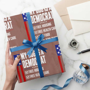 My Dog Is A Democrat Funny Political Satire Wrapping Paper Roll Patriotic Dog Lover Graphic Subtle FDT Humor TS10 Mocha Print Your Wear