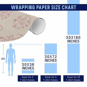 My Favorite Gym Teacher and English Teacher Are Getting Married Wrapping Paper Roll Retro Coquette Bow Wedding Love Story TS02 Print Your Wear